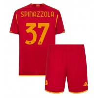 Fotbalové Dres AS Roma Leonardo Spinazzola #37 Dětské Domácí 2023-24 Krátký Rukáv (+ trenýrky)